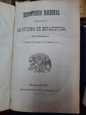 Repertorio Nacional Formado por la Oficina de EstadÃ­stica , en Conformidad del Art. 12 de la Ley de 17 de Setiembre de 1847