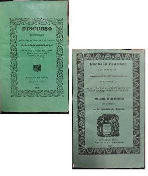 (3 folletos). 1) Discurso  Illmo. Sr. Obispo de ConcepciÃ³n D D Diego A Elizondo en la Misa de Gracias al dÃ­a siguiente de la noticia del Triunfo de Yungay. 2) OraciÃ³n Funefre por presbitero D. Rafael ValentÃ­n Valdivieso por alm