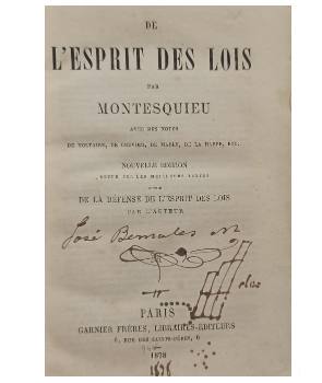 De LÂ´ Esprit des Lois 