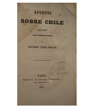 Apuntas sobre Chile dedicados a sus Conciudadanos