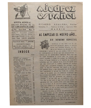 Ajedrez EspaÃ±ol, Revista Mensual Ãrgano Oficial de la FederaciÃ³n EspaÃ±ola de Ajedrez 